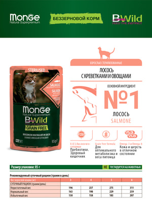   Monge   Monge Cat BWild GRAIN FREE   , ,      ,  85  (,  1)