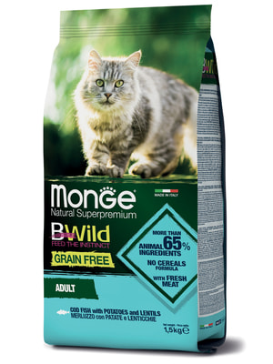   Monge   Monge Cat BWild GRAIN FREE   , ,   1,5  (,  10)