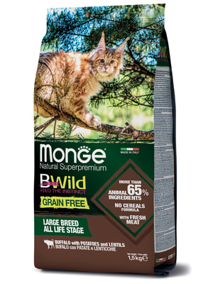   Monge   Monge Cat BWild GRAIN FREE     , ,   , 1,5  (,  10)