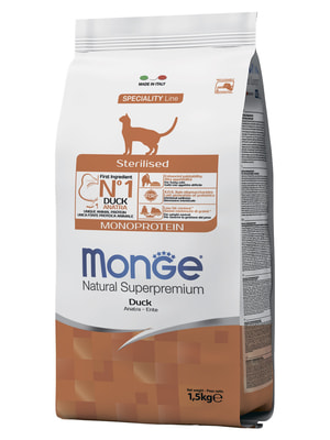   Monge   Monge Cat Speciality Line Monoprotein Sterilised   ,   1,5  (,  11)