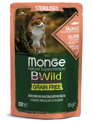   Monge   Monge Cat BWild GRAIN FREE   , ,      ,  85  ()