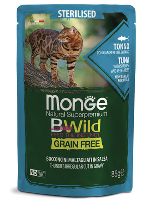   Monge   Monge Cat BWild GRAIN FREE   , ,      ,  85  ()